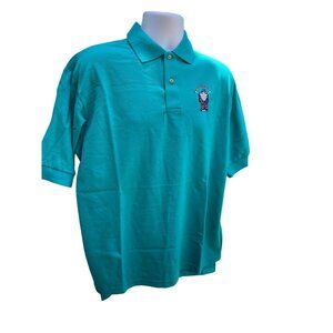 Sea Palms By Hartwell Large Jade Polo Shirt 100% Cotton Wizard Embroidery Eureka